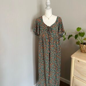 Floral Green Jumpsuit
